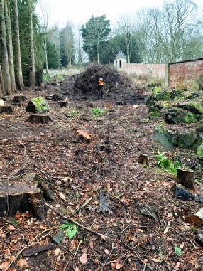 Clearance work in the Walled Garden, Ayton Castle